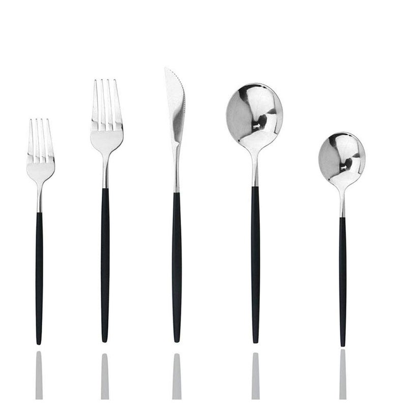 JASHII 30-Piece Stainless Steel Satin Finish Flatware Set, Mirror Polished Tableware Cutlery for Home and Restaurant, Dishwasher Safe - Image 1
